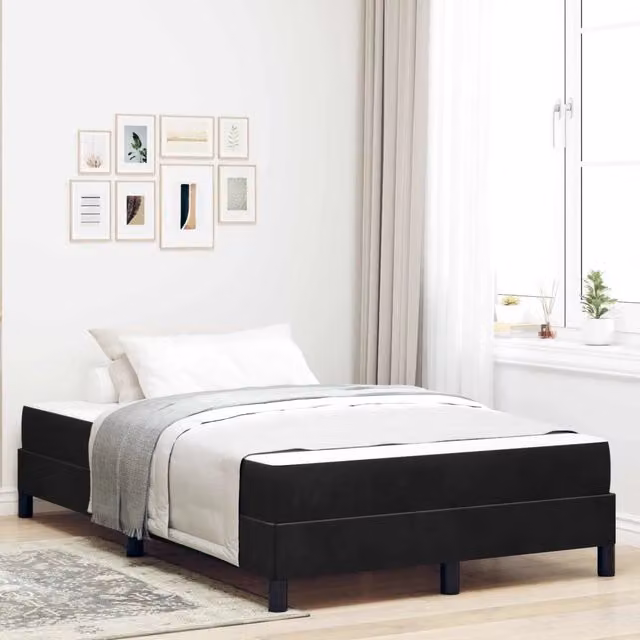 Letto con materasso a molle a tasche vidaXL in tessuto nero L 120 x P 200 cm – 1