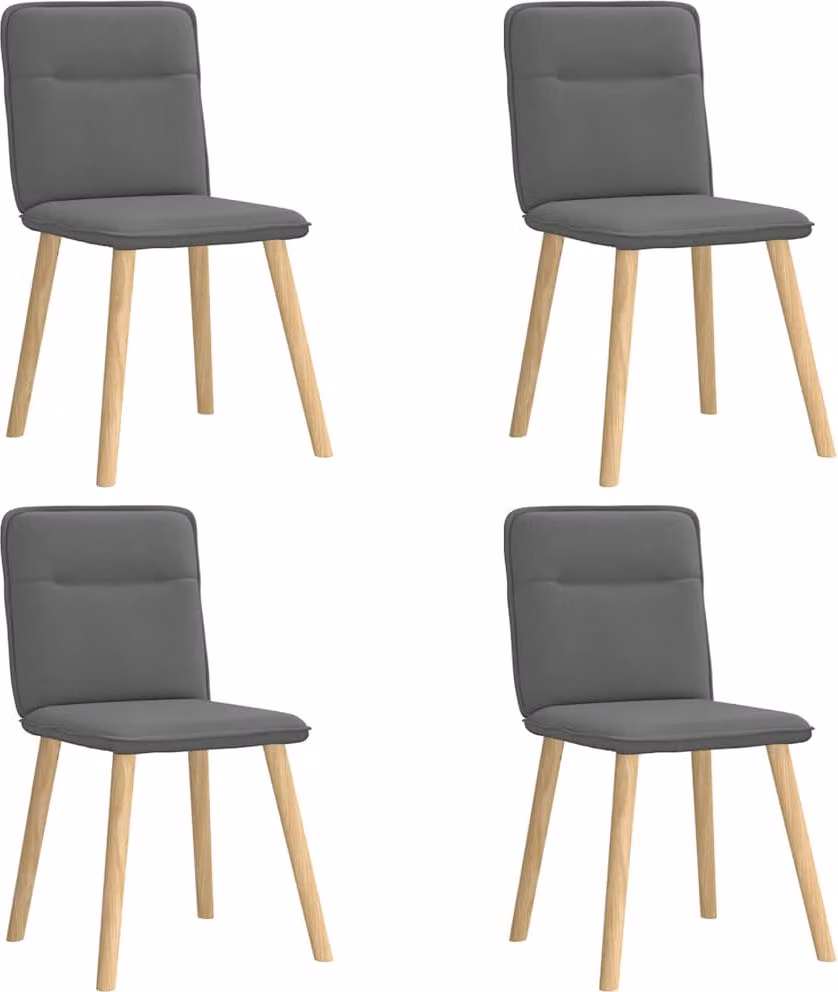 Sedie da Pranzo 4 pz Grigio Scuro in Tessuto
