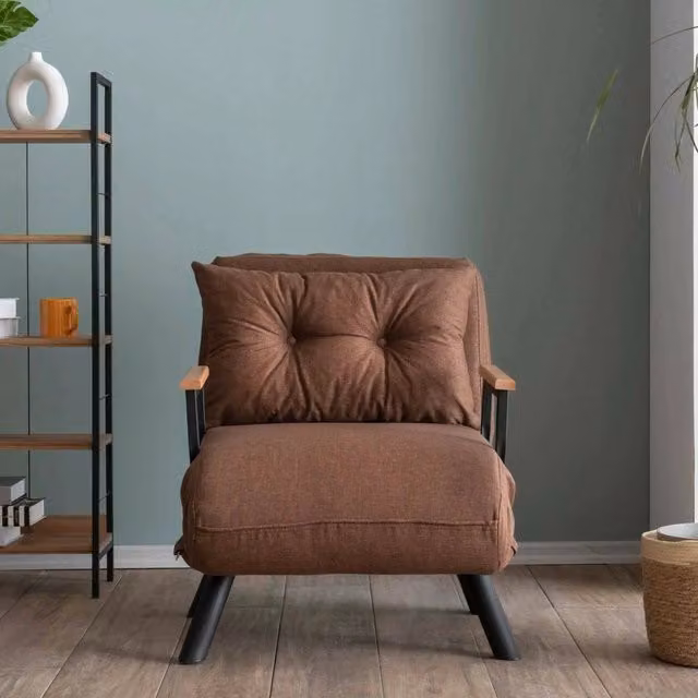 Poltroncina Keoni, Poltrona Reclinabile, 60x78x78h cm Marrone Sabbia