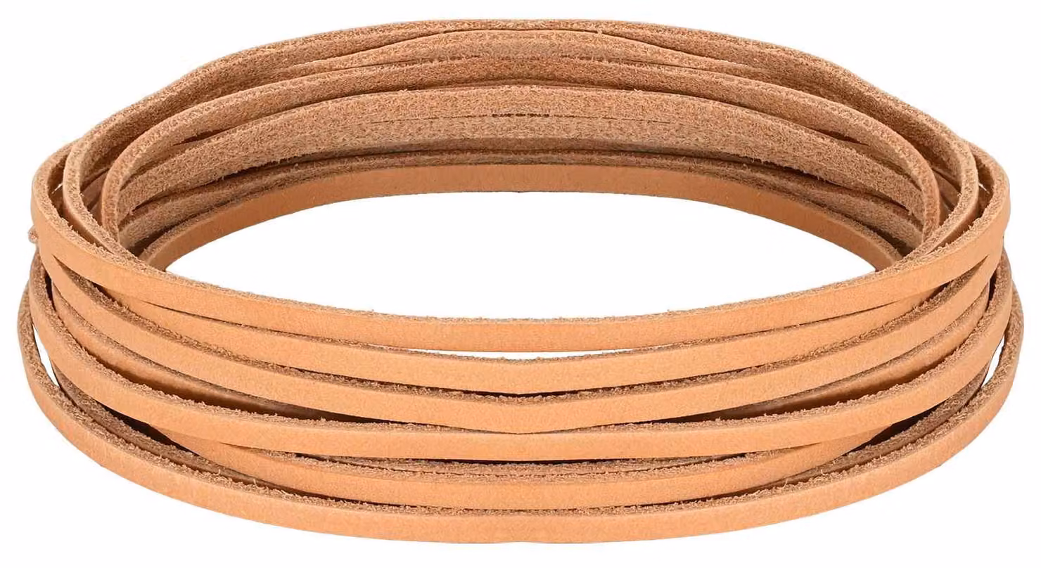 Cinghia in pelle, color marrone chiaro, dimensioni 200 x 0,4 cm, materiale: pelle