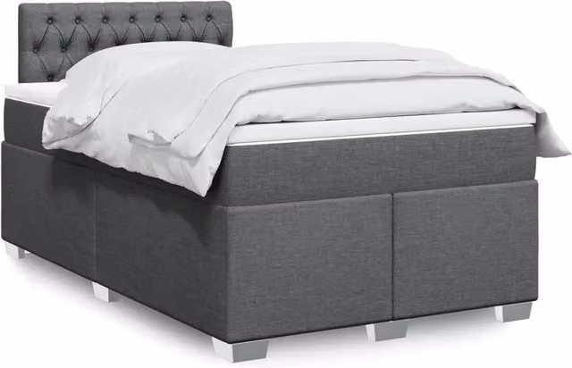 Giroletto a Molle con Materasso Grigio Scuro 120x190cm Tessuto 3288135
