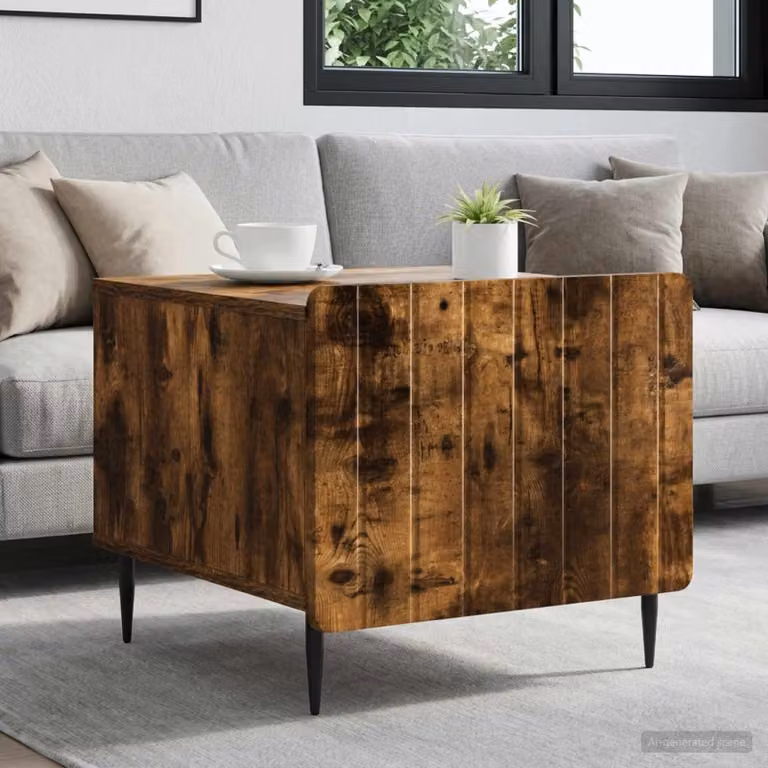 vidaXL Tavolino da salotto moderno con cassetto in Rovere Fumo, L 49 cm x P 50 cm x H 42 cm
