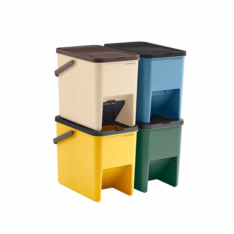 Set di 4 Pattumiere Impilabili