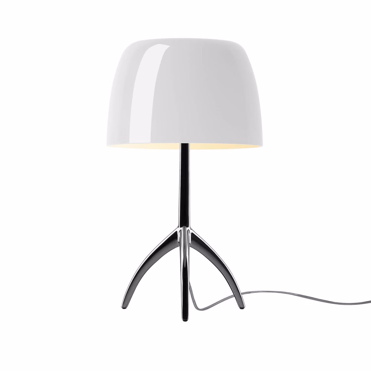 Foscarini Lampada da tavolo di design Lumiere piccola, dimmerabile, Bianco / Opale, Soggiorno / Sala da pranzo, Vetro, Design, Lampada da tavolo