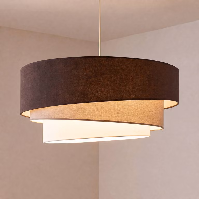 Lampada a sospensione Trio Duolla, Soggiorno / Sala da pranzo, Tessuto / Stoffa / Seta, Giovanile, Lampada a sospensione
