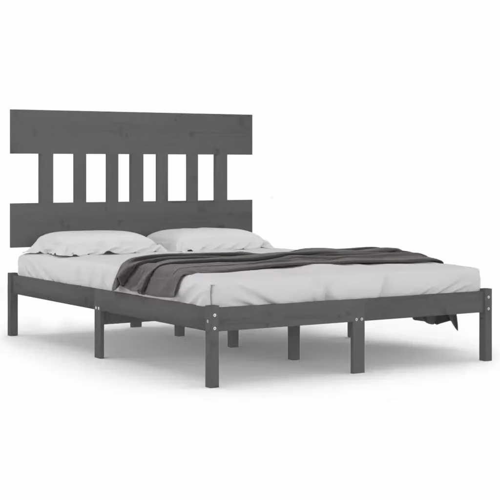 vidaXL Giroletto in Legno Massello di Pino Grigio 200x200 cm – 2