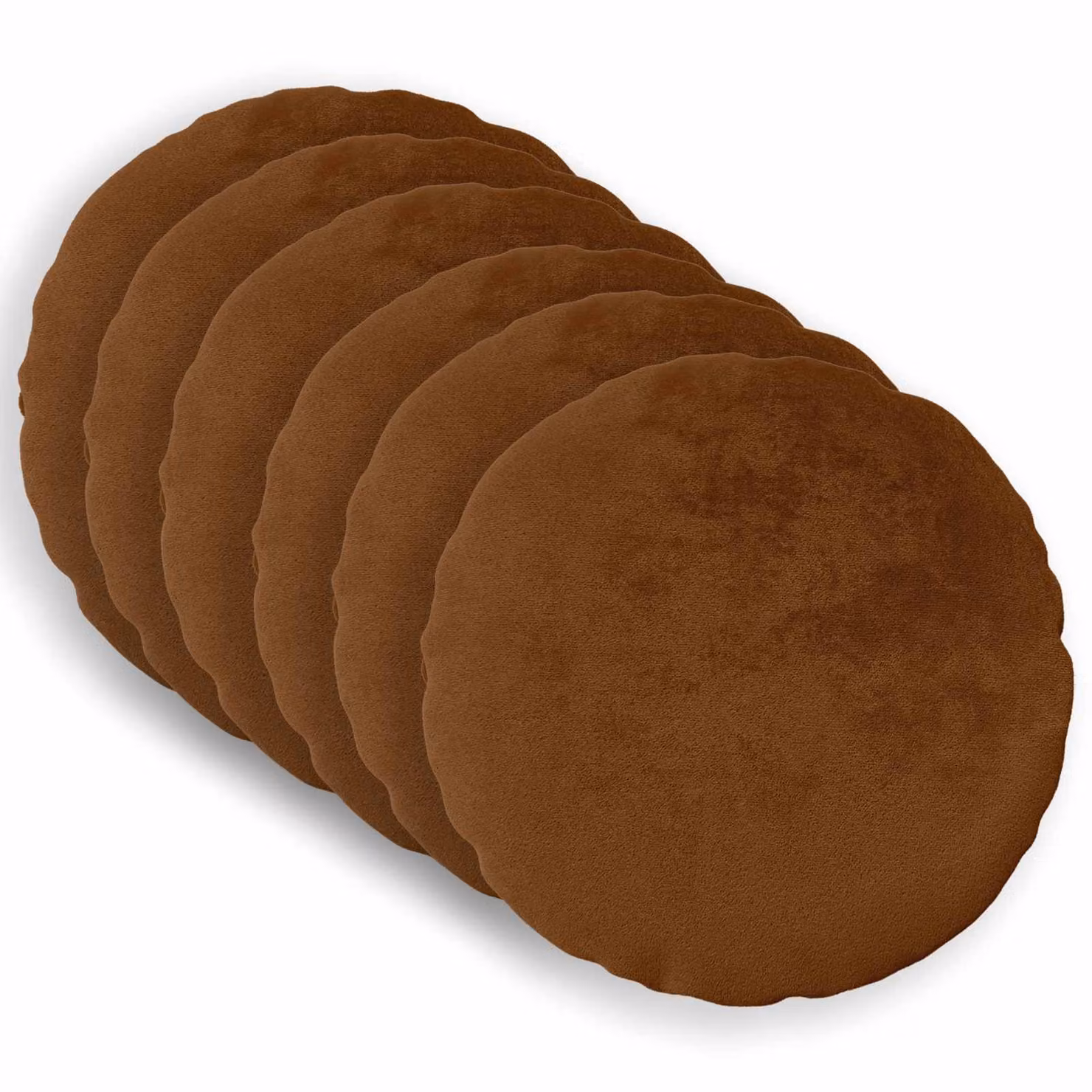 vidaXL Federa 6 pcs HEERLEN Marrone Chiaro Ø 60 cm Flanella