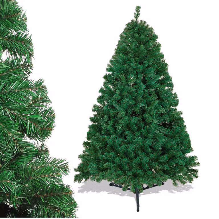 Albero di Natale artificiale Jayseuw 120 cm (Ø circa 76 cm) con 220 punte e sistema di piegatura a montaggio rapido, ignifugo, incluso supporto, verde