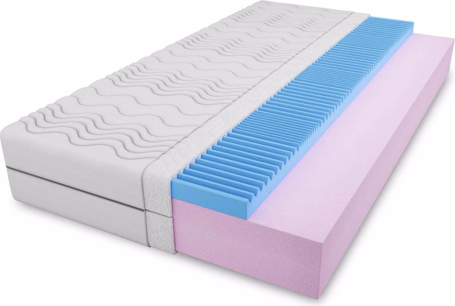 FURNLUX Materasso senza molle Gemini Bianco 120x200cm / Hauptfarbe: Weiß / Dimensioni: 120 x 200 x 14 cm