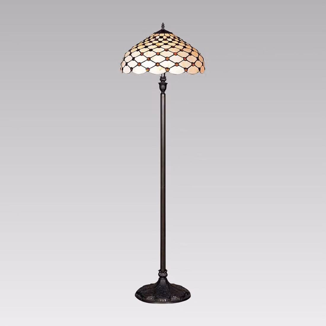 Lampada da terra TIFFANY 2xE27/40W marrone antico con interruttore