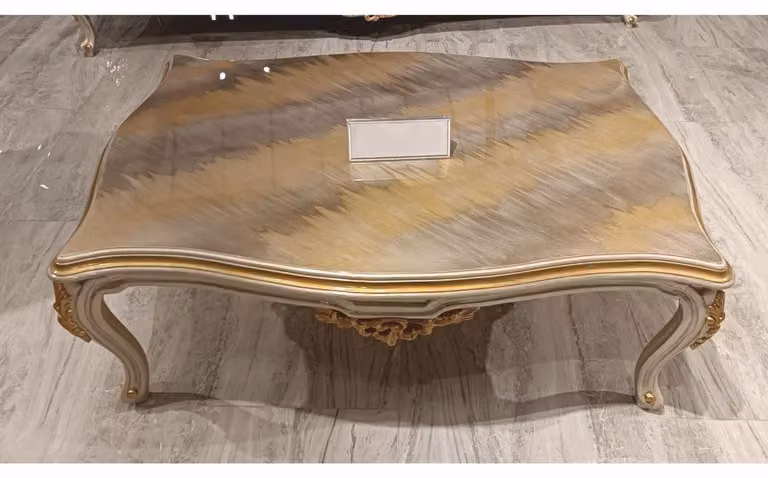 Casa Padrino tavolino barocco grigio/oro 127 cm - Mobili da salotto in stile barocco