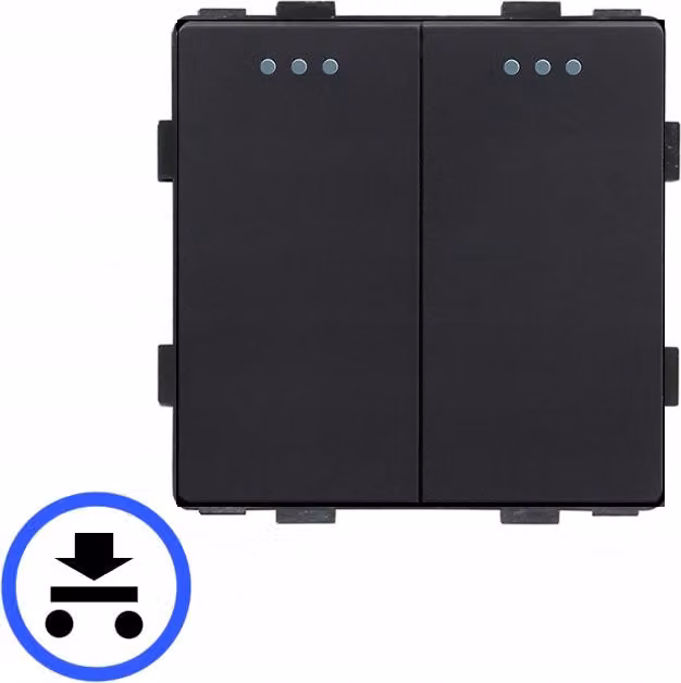 Interruttore di luce - Pulsante 2P con inserto meccanico nero RTX SH