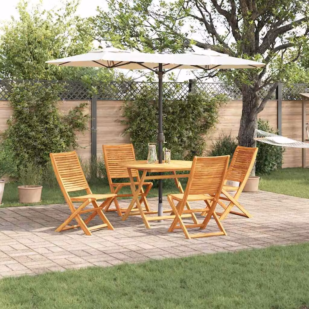 Maison Exclusive - Set da pranzo per esterno, 5 pezzi, legno massello di acacia, color marrone