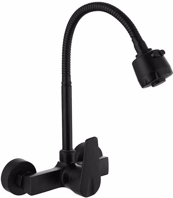 Miscelatore monocomando nero orientabile a 360°