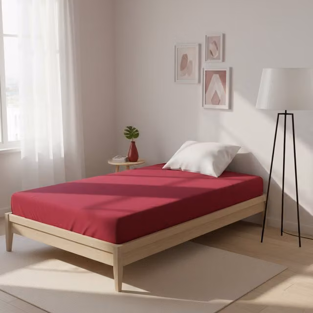 Lenzuolo con angoli Young Kasanova in cotone rosso per 1 piazza e mezza, L/P/H: 120 x 200 cm