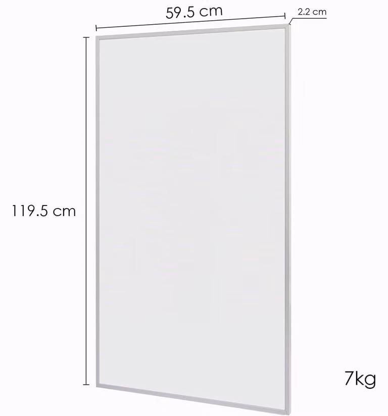 Riscaldamento a infrarossi da parete - 1000 Watt - Design a colonna - Argento - Per uso interno