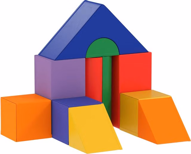 Set di costruzioni morbide HOMCOM per bambini da 1 a 3 anni con 11 forme colorate in schiuma PU ed EPE