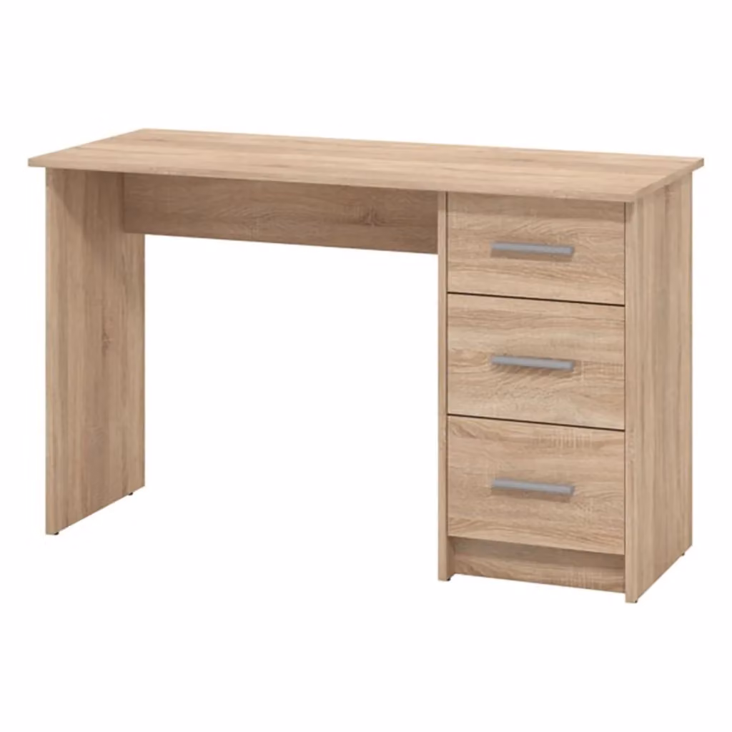 Scrivania DMORA moderna con ripiano in finitura rovere marrone, L: 121 cm, P: 50 cm, H: 74.5 cm – 2