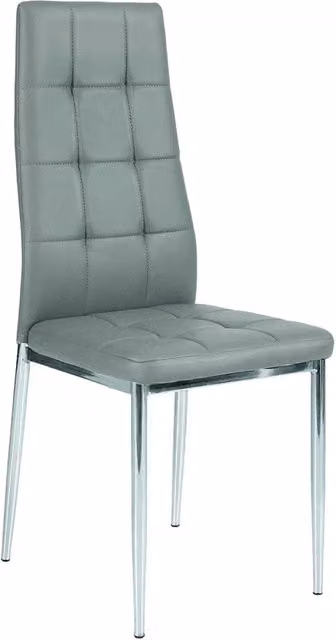 Set 06 sedie moderne trapuntate in ecopelle grigia misura 51x41 h.98