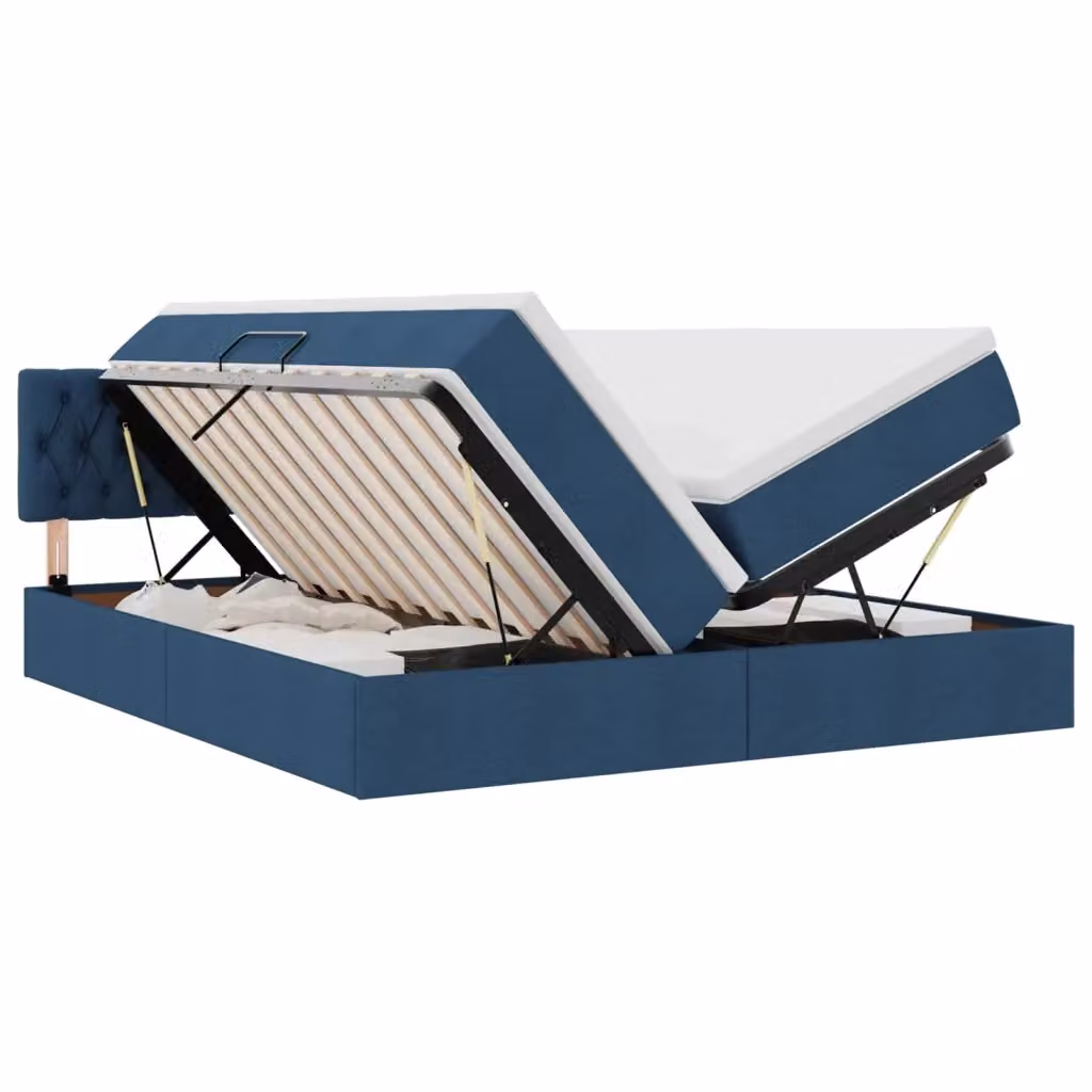 Letto con Contenitore vidaXL in Pelle Sintetica Blu L 200 x P 200 x H 204 cm – 2