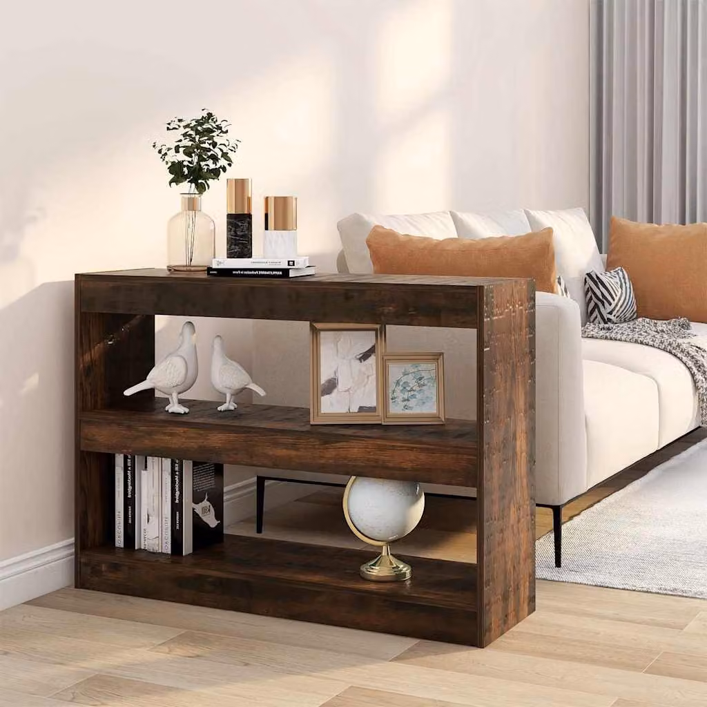 Libreria/Divisorio vidaXL in Rovere Fumo, L 100 x P 30 x H 72 cm