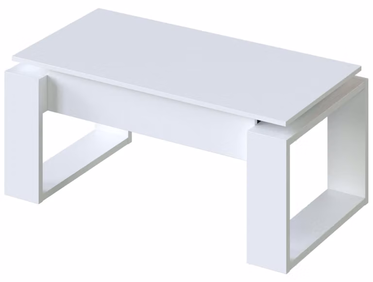 Tavolino da divano Nova, regolabile in altezza, 105x55 cm, colore bianco