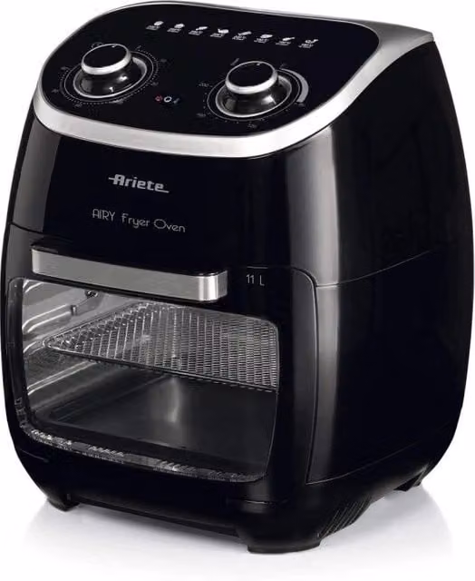 Friggitrice ad aria e forno Ariete con girarrosto, display digitale e timer, 2000 Watt, 11 litri, Nero – 1
