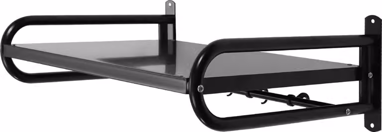 Support a parete e ripiano per microonde – Realizzato Acciaio al carbonio – Non pieghevole – Riutilizzabile – Versatile – Kit di montaggio incluso – Colore: nero