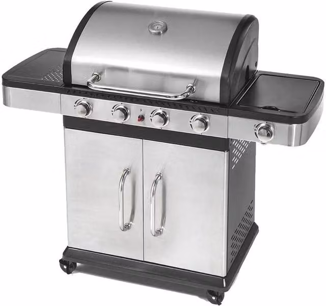 BARBECUE A GAS 4 FUOCHI+FORNELLO LATERALE BBQ COPERCHIO INDIANAPOLIS 5 OMPAGRILL
