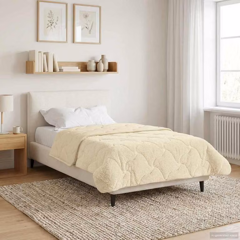 Piumone Completo Annuale Trapuntato vidaXL in Microfibra Beige L/P: 140 x 200 cm