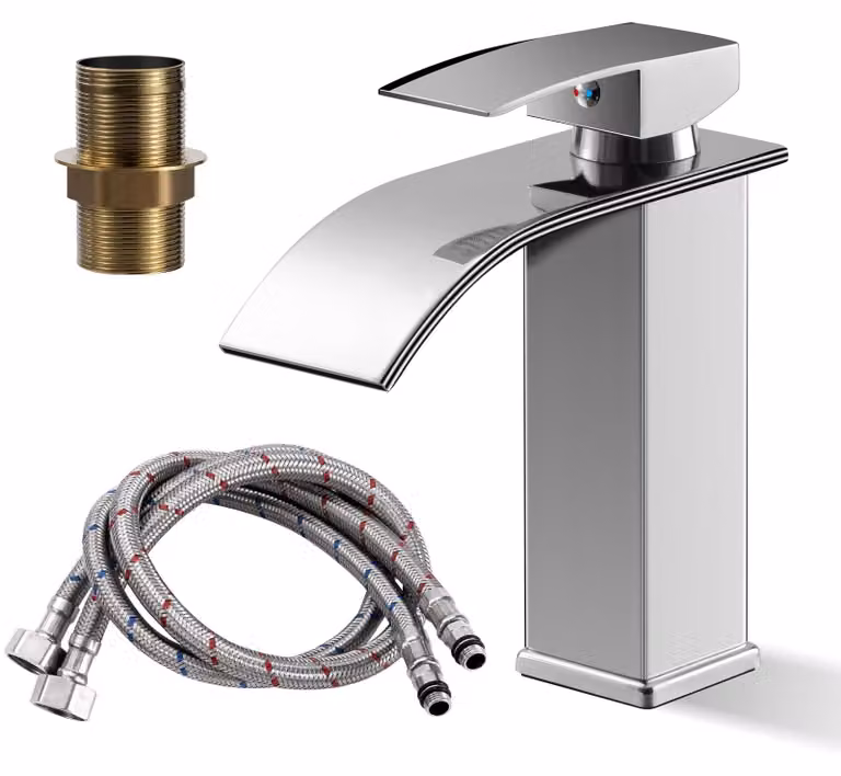Solidchoice - Miscelatore per bagno in acciaio inossidabile, design a cascata