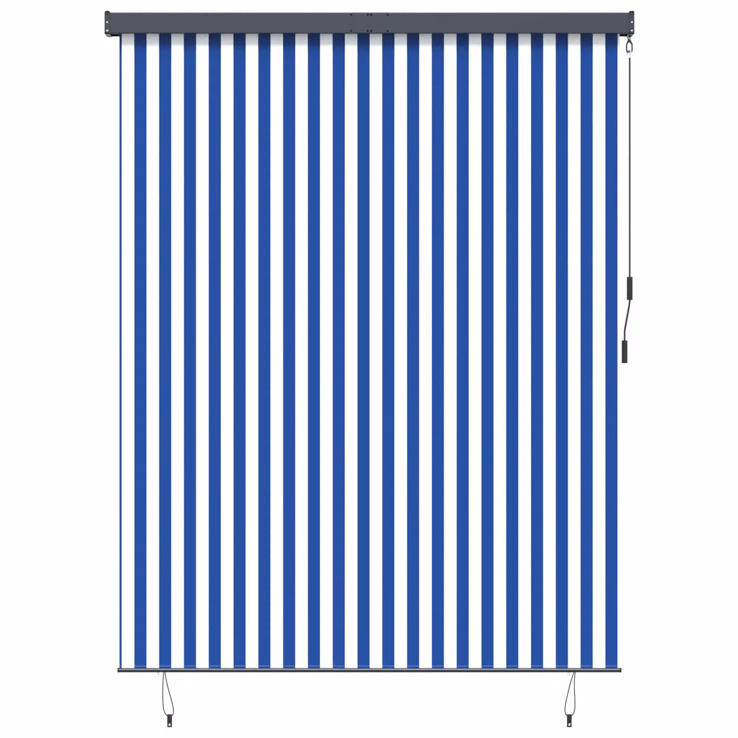 Tenda a rullo vidaXL in tessuto blu e bianco con struttura in alluminio e acciaio, L 220 cm x H 250 cm