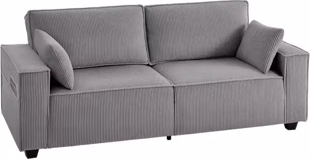 Divano 3 posti ¨C zephmum ¨C tessuto, grigio chiaro, 218 cm