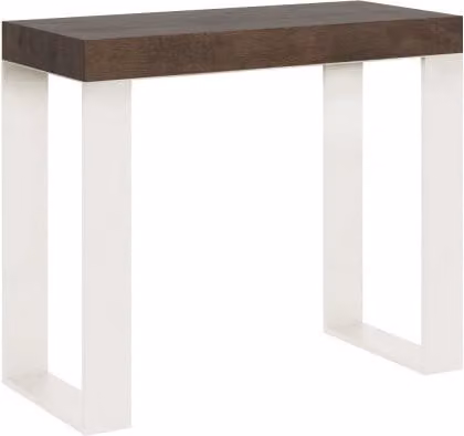 Consolle allungabile 90x40/196 cm Tecno Small telaio Bianco - Cemento