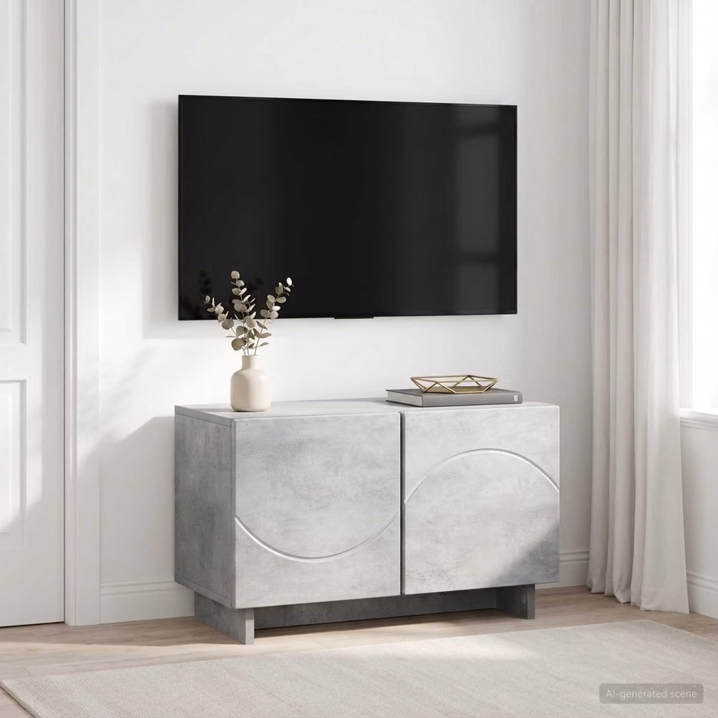 vidaXL Supporto TV moderno in legno, Grigio, L 60 cm x P 34.5 cm x H 40 cm