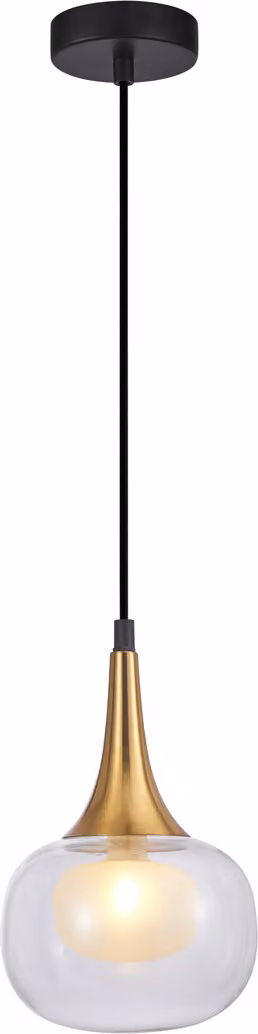 KONILA Italux lampada a sospensione in ottone e vetro PND-99709-1-BRO-CL