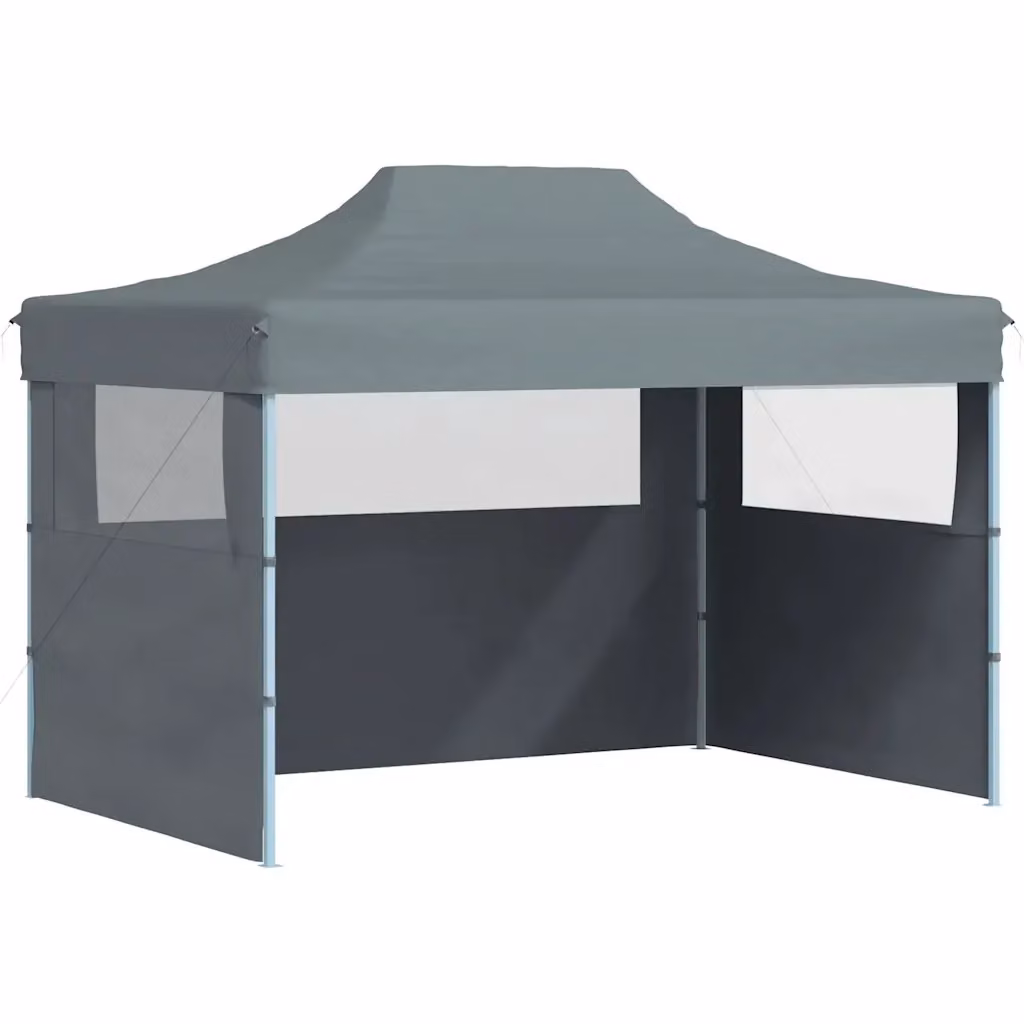 Gazebo vidaXL Pieghevole con Pareti e Finestre in Acciaio e PVC Colore Antracite L: 410 cm, P: 315 cm, H: 280 cm – 2