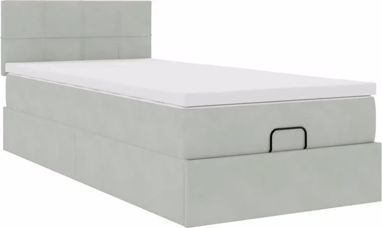 Struttura Letto Pouf con Materasso 90x190 cm in Velluto