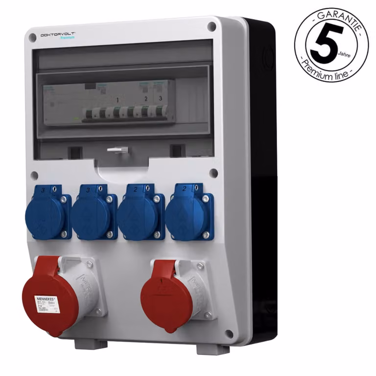 Distributore di potenza pTD-S/FI 32A 16A 4x230V SIEMENS e MENNEKES Doktorvolt 4845