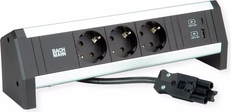 Bachmann DESK1 3xCEE7/3 con caricatore USB A/C (902.1667)