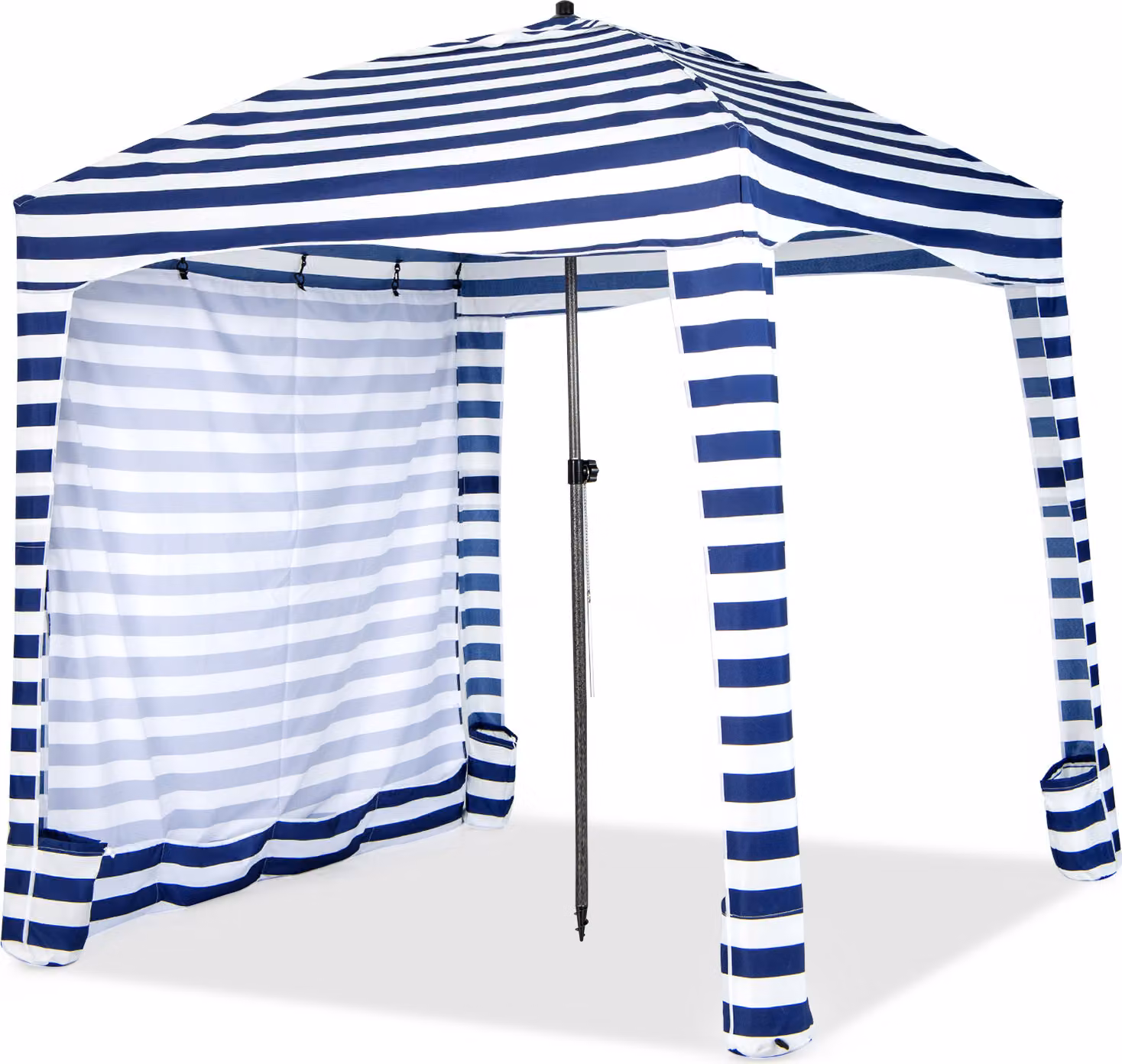 Protezione solare COSTWAY con parete laterale rimovibile, 8 sacchi di sabbia e borsa per il trasporto, tenda da spiaggia 183x183cm