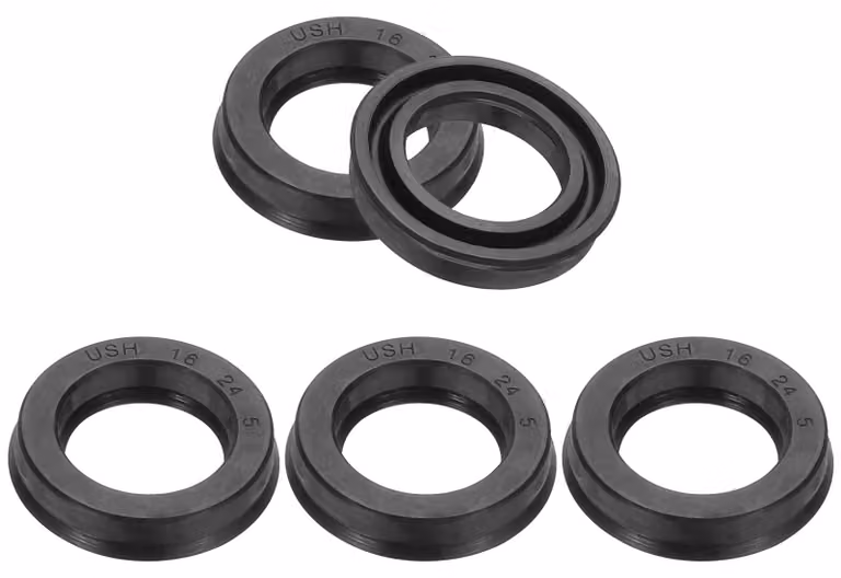 Guarnizione in gomma nitrilica, dimensioni 16x24x5 mm, confezione da 5 pezzi, colore nero