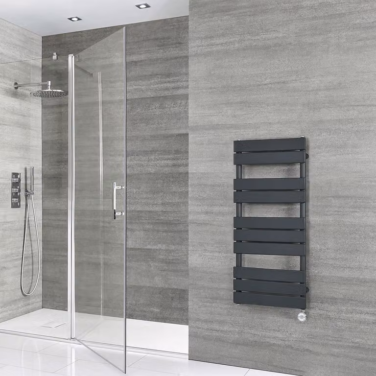 Scaldasalviette Elettrico Piatto - 975mm x 450mm - con Elemento Termostatico - Antracite - Lustro