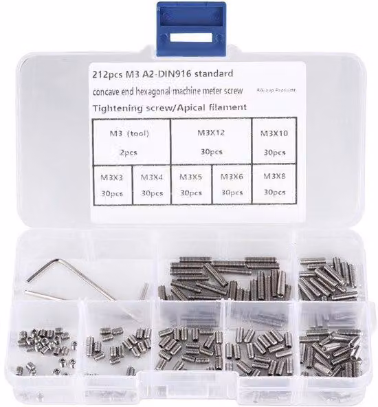 Set di viti in acciaio inossidabile, 212 pezzi - Set di utensili versatile