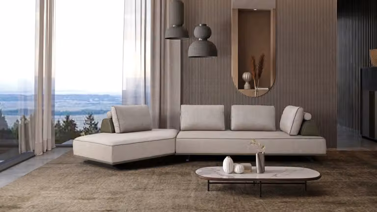 Ecksofa L-Form Wohnzimmer Sofa Polstersofa Grau Stoffsofa Couch Modern