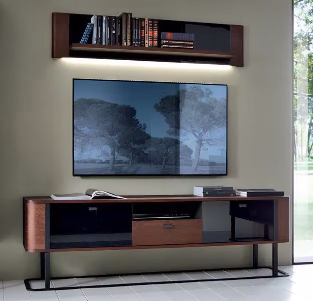 Modern Set TV-Lowboard Komplett Wandregal Einrichtung Wohnzimmer