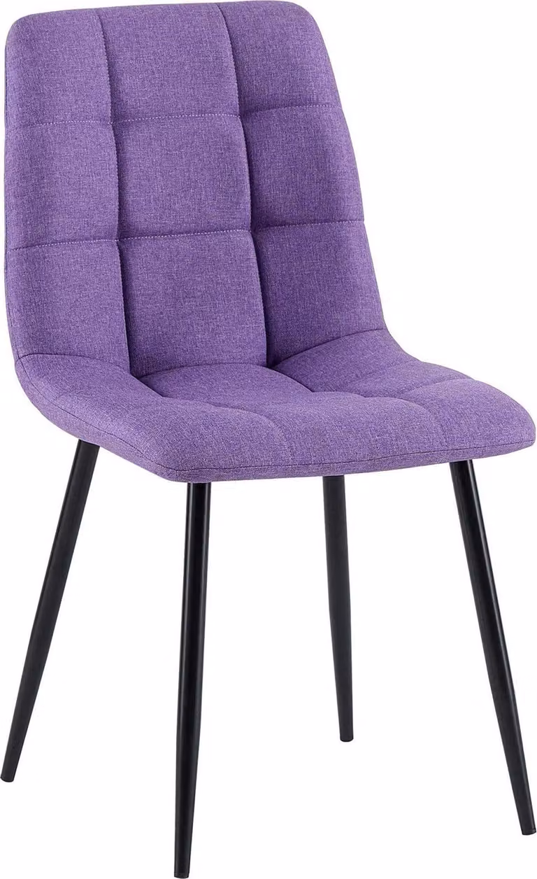 Sedia da pranzo, sedia da cucina, seduta confortevole, design moderno - struttura nero opaco | colore: viola