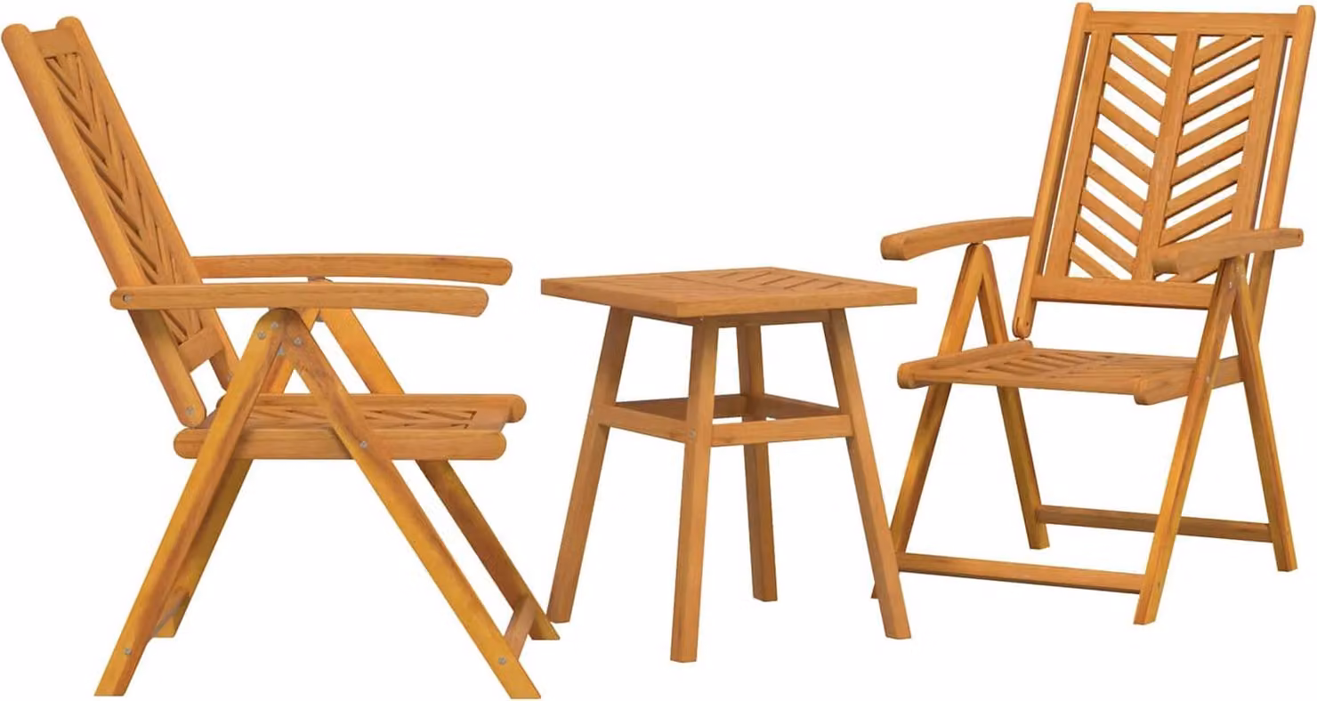 Set da Pranzo per Giardino 3 pcs Marrone