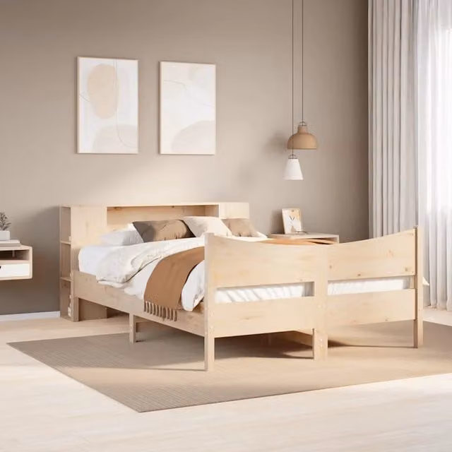 Letto senza Materasso 135x190 cm in Legno Massello di Pino 3323308