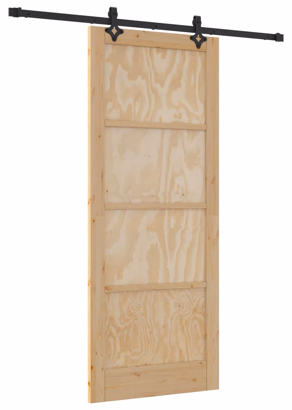 Porta scorrevole Naturale e Nero 86 x 211 cm